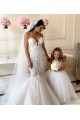 Avorio Abito da ballo Barca Tulle Pizzo Lunga Abiti da ragazza di fiori Fabbrica