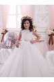 Avorio Abito da ballo Barca Tulle Pizzo Lunga Abiti da ragazza di fiori Fabbrica