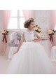 Avorio Abito da ballo Innamorato Tulle Pizzo Lunga Abiti da ragazza di fiori Fabbrica