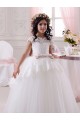 Avorio Abito da ballo Innamorato Tulle Pizzo Lunga Abiti da ragazza di fiori Fabbrica