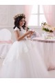 Avorio Abito da ballo Innamorato Tulle Pizzo Lunga Abiti da ragazza di fiori Fabbrica