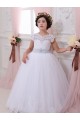 Avorio Abito da ballo Innamorato Tulle Pizzo Lunga Abiti da ragazza di fiori Fabbrica