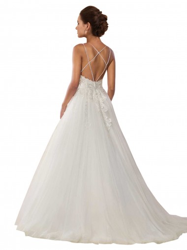 Avorio Abito da ballo Sottili Tulle Pizzo Boho Abiti da sposa Fabbrica