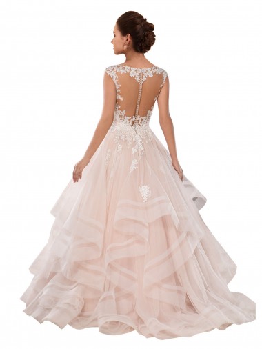 Avorio & Champagne Abito da ballo Innamorato Tulle Pizzo Abiti da sposa Fabbrica
