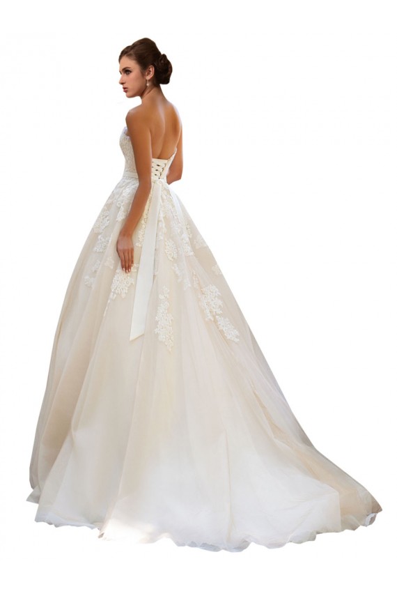 Avorio & Champagne Abito da ballo Innamorato Tulle Pizzo Abiti da sposa Fabbrica