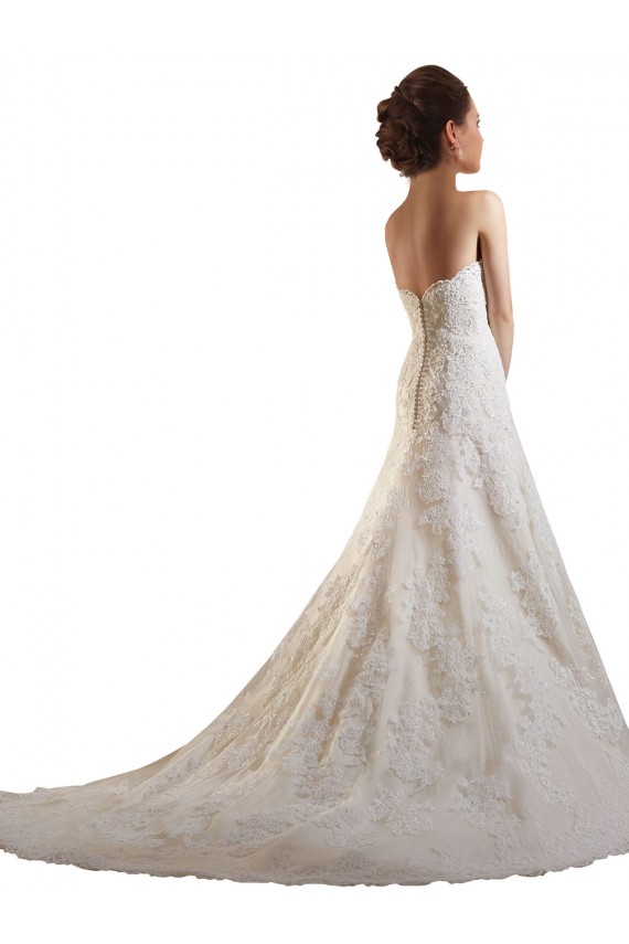 Avorio & Champagne Linea A Innamorato Tulle Pizzo Abiti da sposa Fabbrica