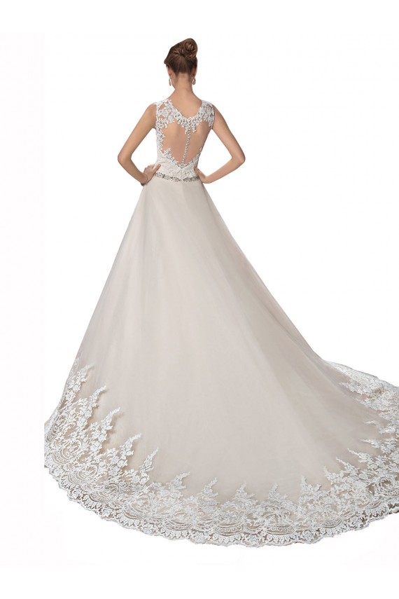 Avorio & Champagne Linea A Innamorato Tulle Pizzo Abiti da sposa Fabbrica