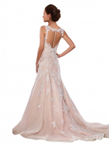 Avorio & Champagne Linea A Scollatura a V Pizzo Classico Abiti da sposa Fabbrica