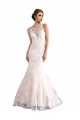 Avorio & Champagne Stile sirena Illusione Cattedrale di treno Tulle Pizzo Abiti da sposa Fabbrica