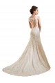 Avorio & Champagne Stile sirena Illusione Pizzo Abiti da sposa Fabbrica