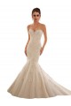 Avorio & Champagne Stile sirena Innamorato Tulle Pizzo Abiti da sposa Fabbrica