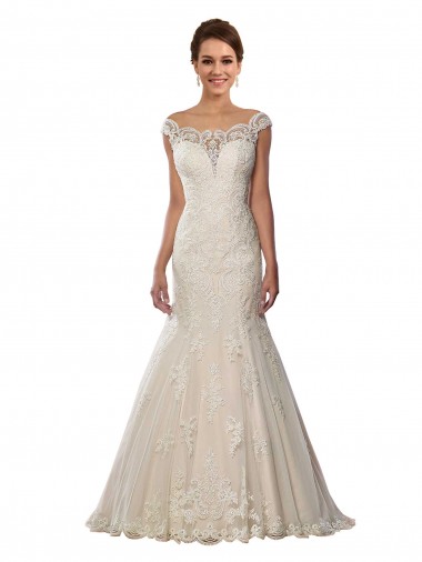 Avorio & Champagne Stile sirena Pizzo Boho Abiti da sposa Fabbrica