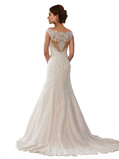 Avorio & Champagne Stile sirena Pizzo Boho Abiti da sposa Fabbrica