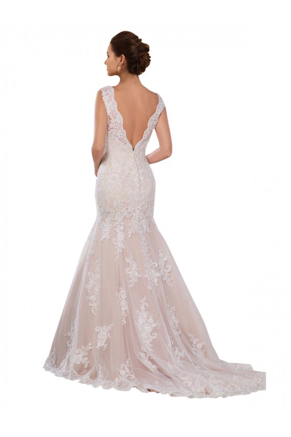 Avorio & Champagne Stile sirena Scollatura a V Pizzo Classico Abiti da sposa Fabbrica