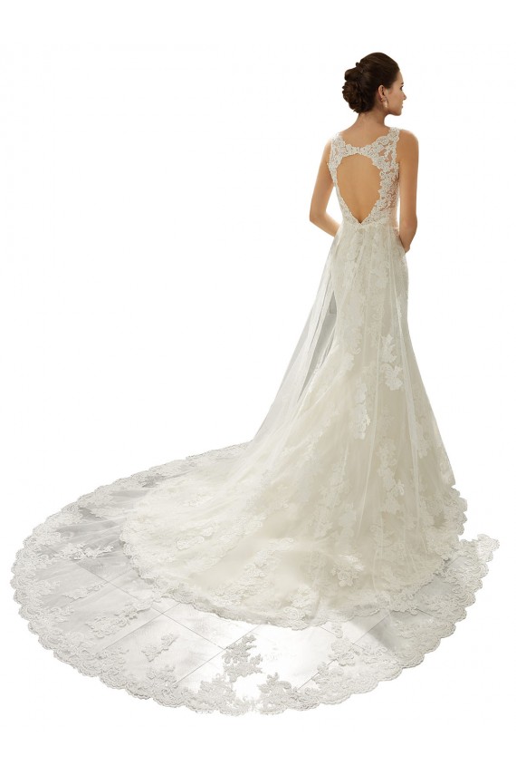 Avorio & Champagne Stile sirena Scollatura a V Tulle Pizzo Abiti da sposa Fabbrica