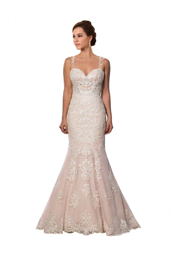 Avorio & Champagne Stile sirena Sottili Pizzo Boho Abiti da sposa Fabbrica
