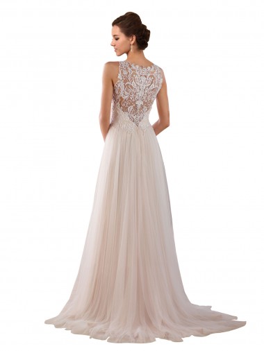 Avorio Linea A Alto Collo Tulle Pizzo Boho Abiti da sposa Fabbrica