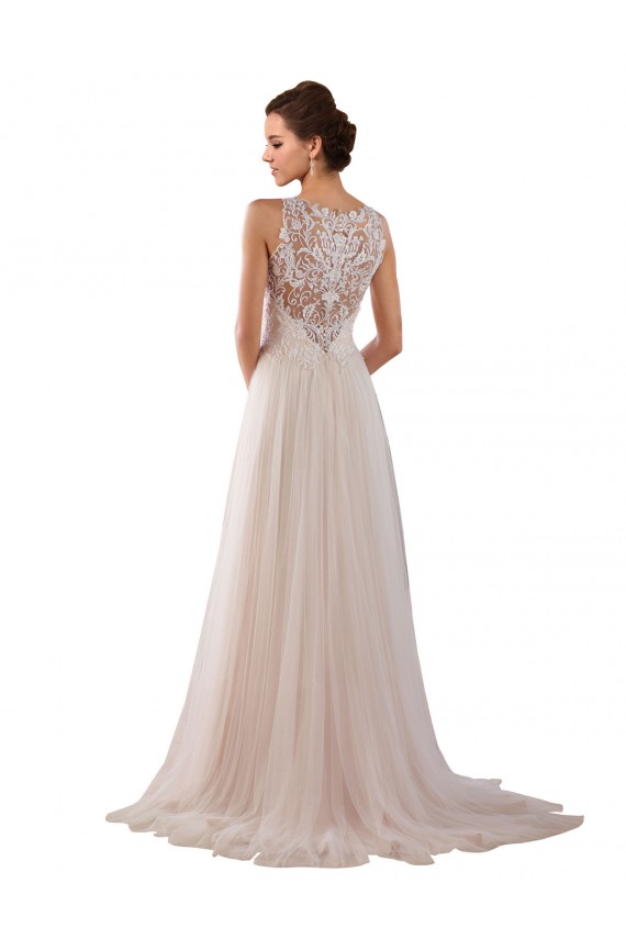 Avorio Linea A Alto Collo Tulle Pizzo Boho Abiti da sposa Fabbrica