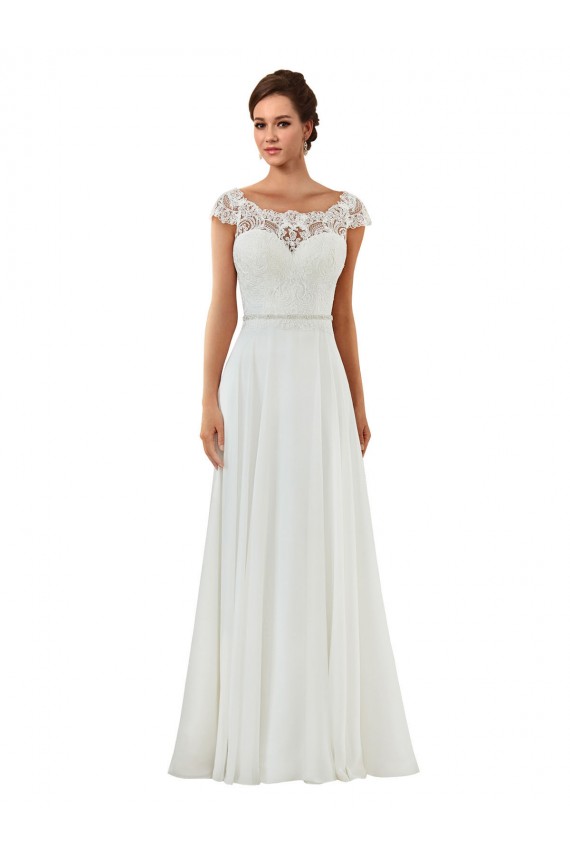 Avorio Linea A Barca Chiffona Classico Abiti da sposa Fabbrica