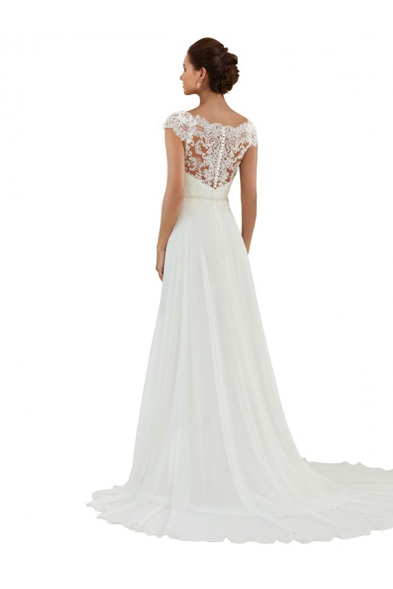 Avorio Linea A Barca Chiffona Classico Abiti da sposa Fabbrica