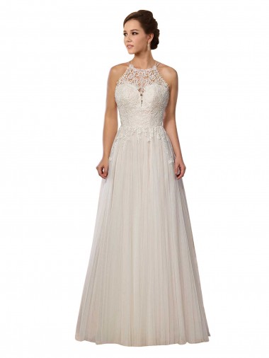 Avorio Linea A Illusione Sweep treno Tulle Abiti da sposa Fabbrica