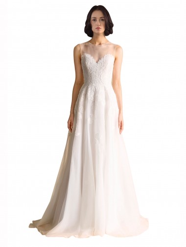 Avorio Linea A Illusione Tulle Abiti da sposa Fabbrica