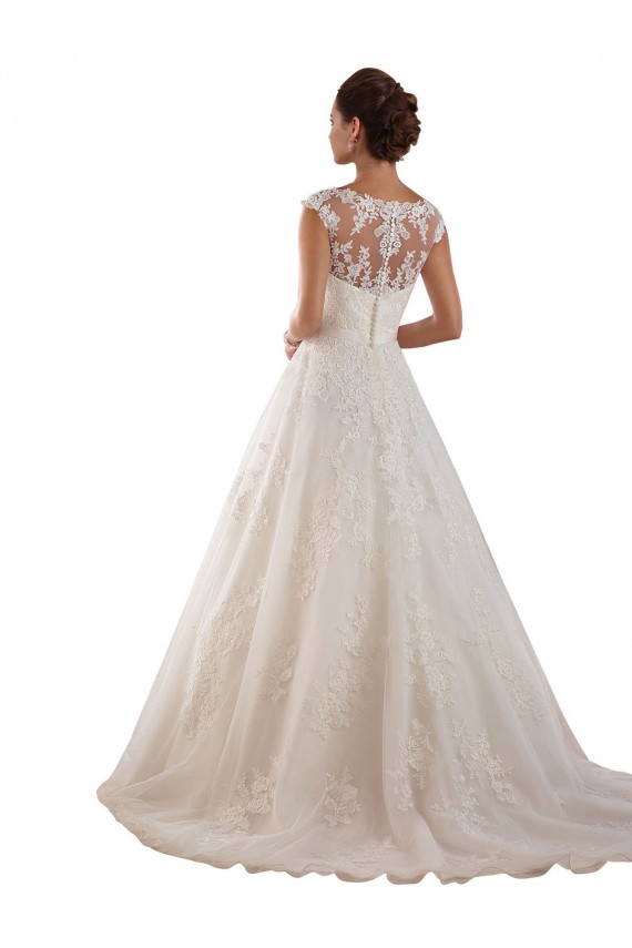 Avorio Linea A Illusione Tulle Pizzo Classico Abiti da sposa Fabbrica