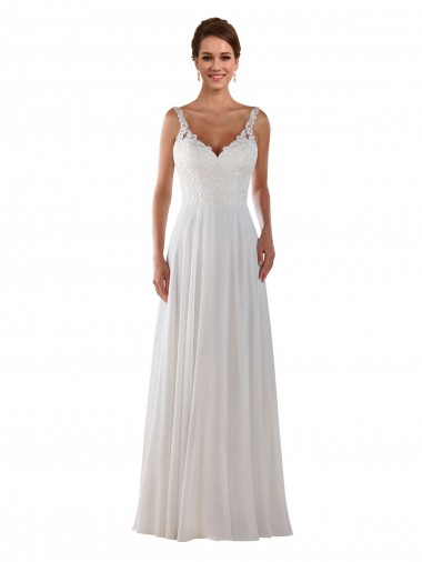 Avorio Linea A Innamorato Chiffona Classico Boho Abiti da sposa Fabbrica