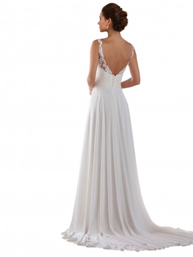 Avorio Linea A Innamorato Chiffona Classico Boho Abiti da sposa Fabbrica