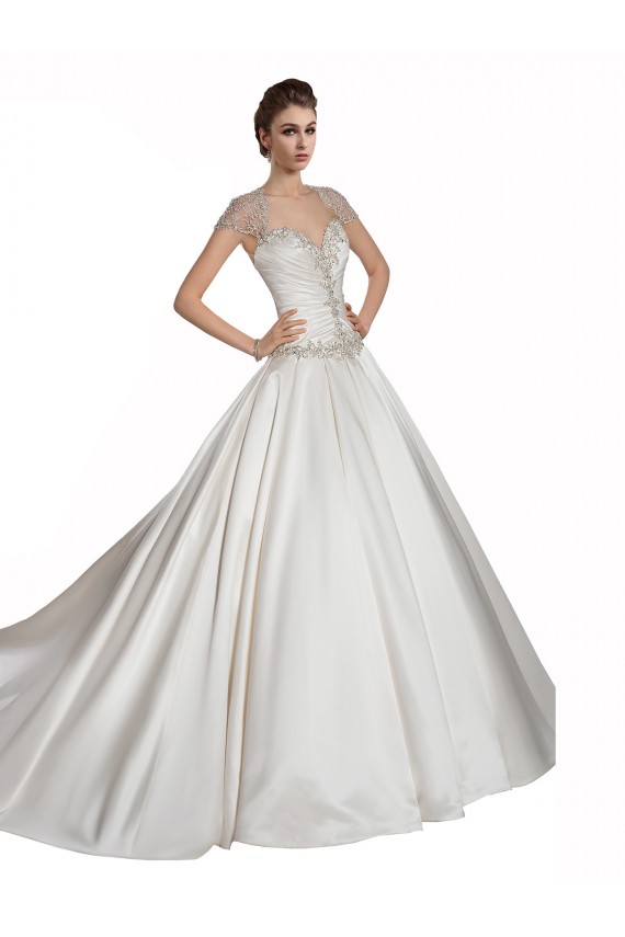 Avorio Linea A Innamorato Raso Abiti da sposa Fabbrica