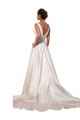 Avorio Linea A Scollatura a V Raso Abiti da sposa Fabbrica