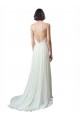Avorio Linea A Sottili Scollatura a V Chiffona Pizzo Spiaggia Abiti da sposa Fabbrica