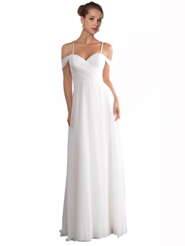 Avorio Linea A Sweep treno Chiffona Spiaggia Abiti da sposa Fabbrica