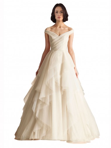 Avorio Linea A Tulle Abiti da sposa Fabbrica
