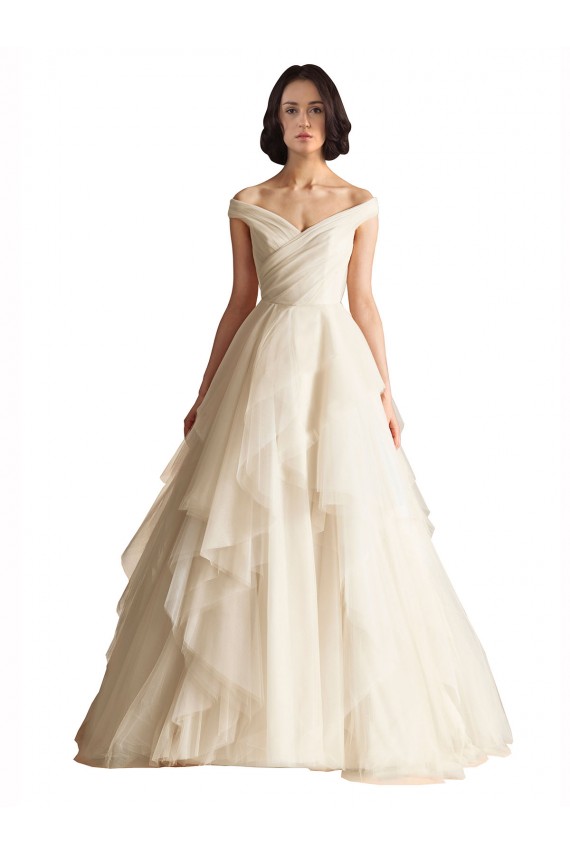 Avorio Linea A Tulle Abiti da sposa Fabbrica