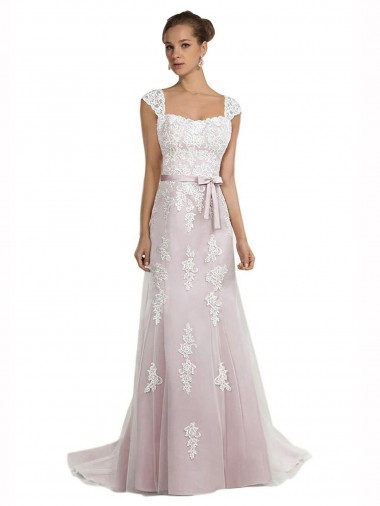 Avorio & Rosa Stile sirena Senza spalline Sweep treno Tulle Pizzo Spiaggia Abiti da sposa Fabbrica