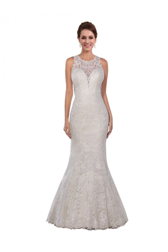 Avorio Stile sirena Alto Collo Pizzo Abiti da sposa Fabbrica