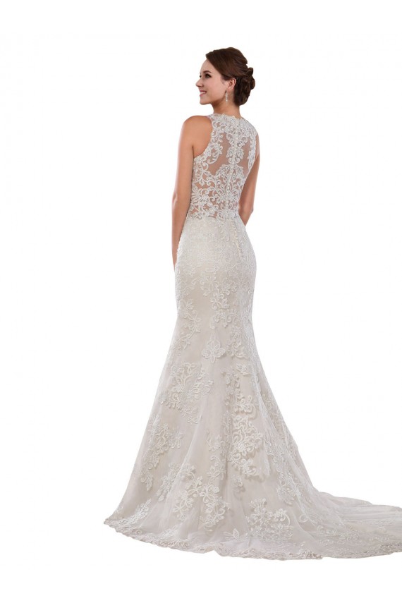 Avorio Stile sirena Alto Collo Pizzo Abiti da sposa Fabbrica