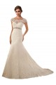 Avorio Stile sirena Illusione Tulle Pizzo Abiti da sposa Fabbrica