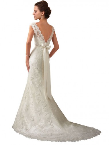 Avorio Stile sirena Illusione Tulle Pizzo Abiti da sposa Fabbrica