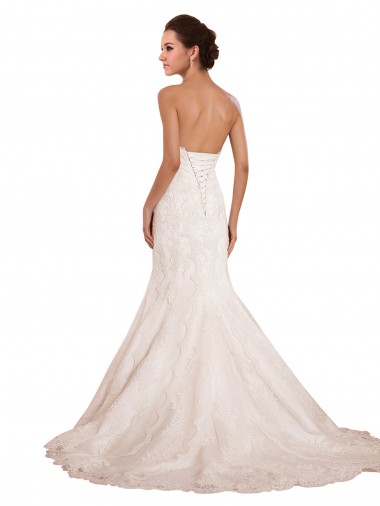 Avorio Stile sirena Innamorato Pizzo Abiti da sposa Fabbrica