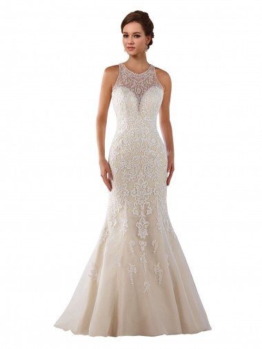 Avorio Stile sirena Innamorato Pizzo Abiti da sposa Fabbrica