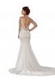 Avorio Stile sirena Scollatura a V Pizzo Crespo Elastico Abiti da sposa Fabbrica