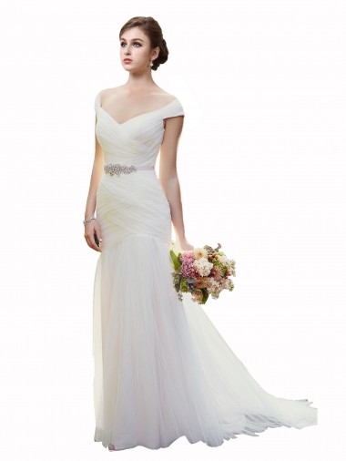Avorio Stile sirena Tulle Spiaggia Abiti da sposa Fabbrica