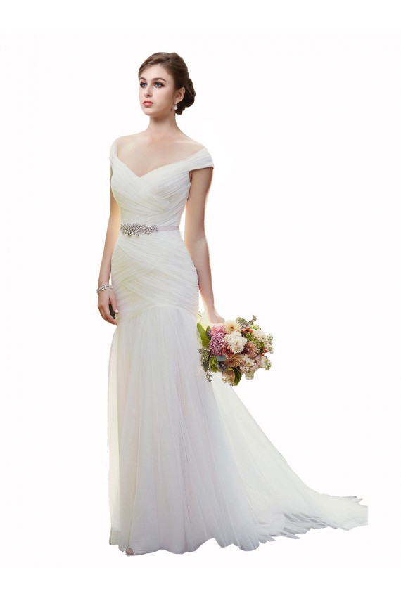 Avorio Stile sirena Tulle Spiaggia Abiti da sposa Fabbrica