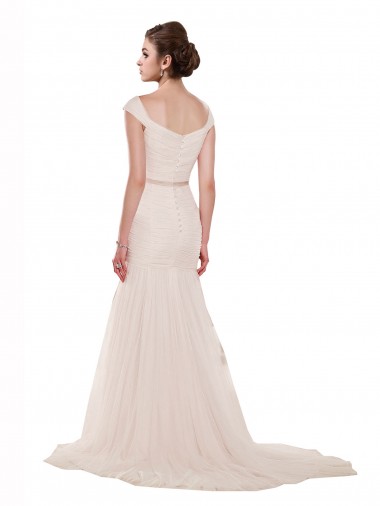 Avorio Stile sirena Tulle Spiaggia Abiti da sposa Fabbrica