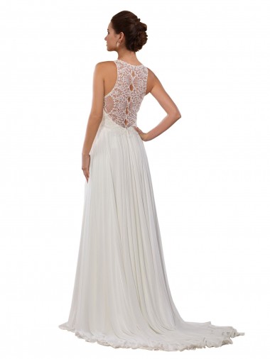 Avorio Tubino Illusione Chiffona Abiti da sposa Fabbrica