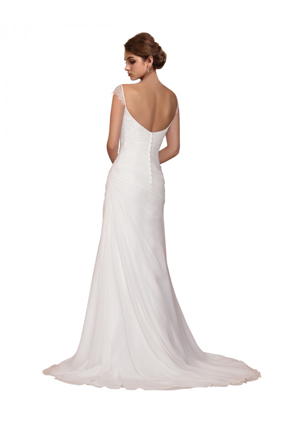 Avorio Tubino Scollatura a V Chiffona Abiti da sposa Fabbrica