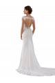 Avorio Tubino Scollatura a V Pizzo Crespo Elastico Abiti da sposa Fabbrica