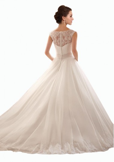 Bianco Abito da ballo Tulle Pizzo Abiti da sposa Fabbrica